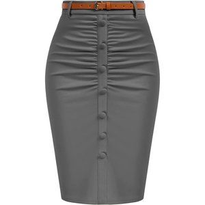 Women’s Dark Gray Highwaist Vintage  Pencil Skirt